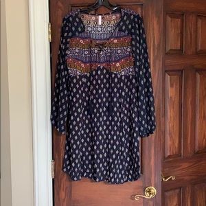 Bohemian print dress. Hits right at knee worn once